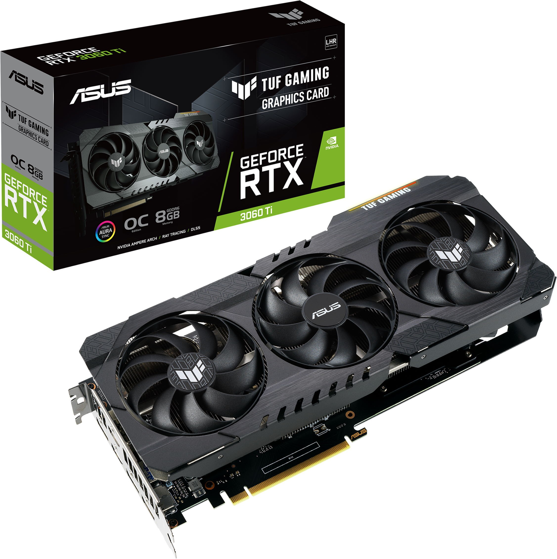 фото Видеокарта asus geforce rtx 3060 ti tuf gaming oc lhr (tuf-rtx3060ti-o8g-v2-gaming)