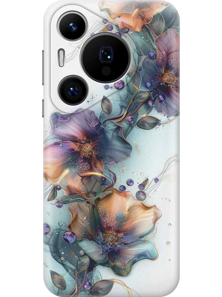 

Силиконовый чехол на Huawei Pura 70 Pro / 70 Pro+ с принтом "Мистические цветы", Прозрачный;белый;зеленый, 782625223