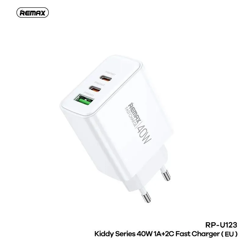 

Сетевое зарядное устройство Remax RP-U123 1xUSB, 2xUSB Type-C 3 А, RP-U123