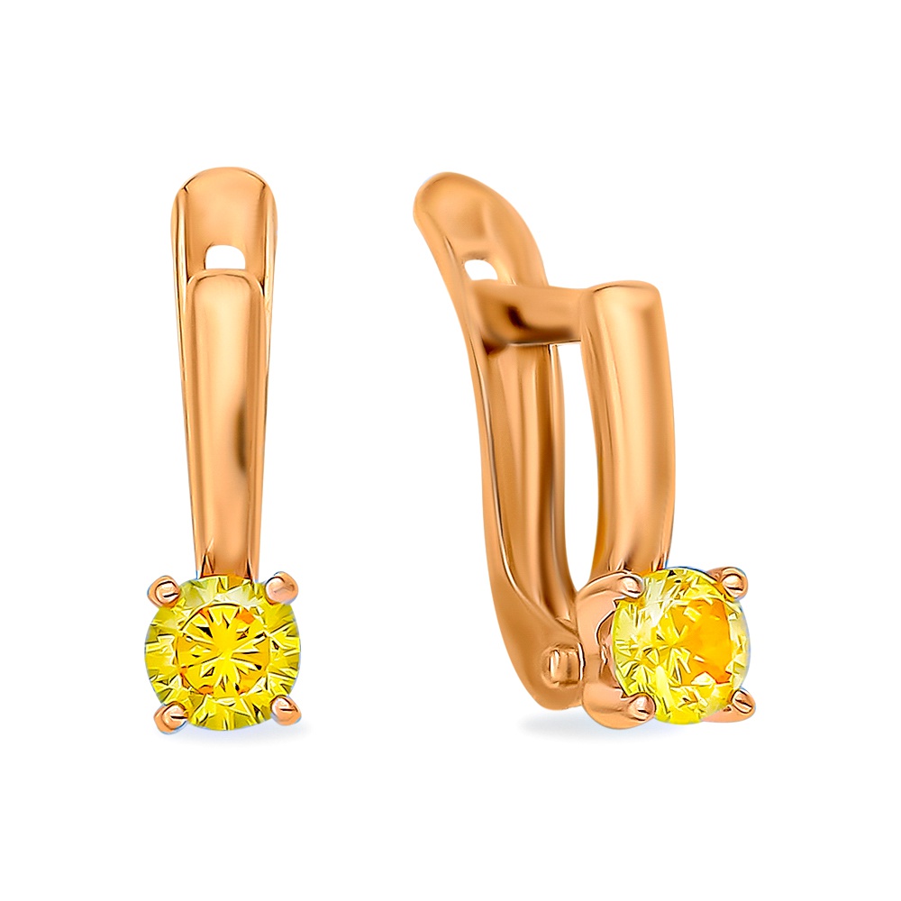 

Серьги из красного золота 585Gold 602001127, фианит, 602001127