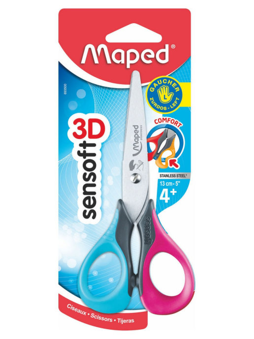 

Ножницы канцелярские детские для левшей MAPED Sensoft 3D, 13см, SENSOFT 3D