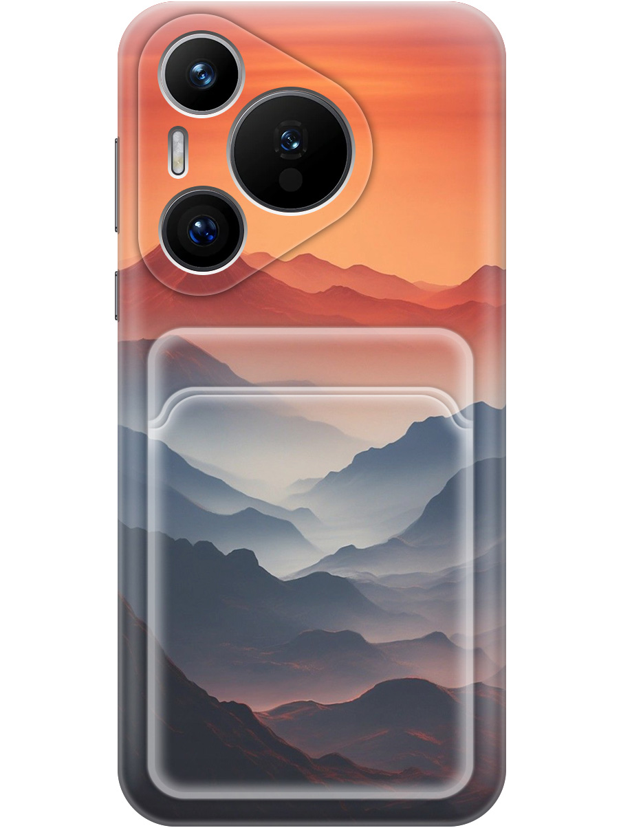 

Силиконовый чехол на Huawei Pura 70 с принтом с карманом для карты прозрачный 792360, Прозрачный;оранжевый;черный, 782624641