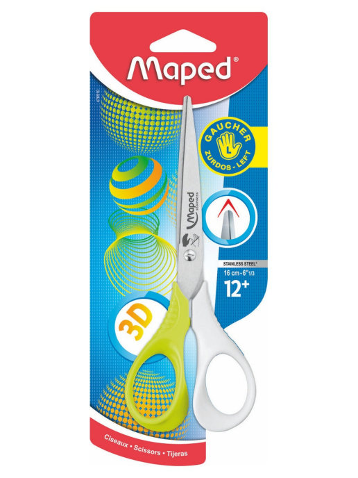 фото Ножницы канцелярские детские для левшей maped shape reflex 3d, 16см