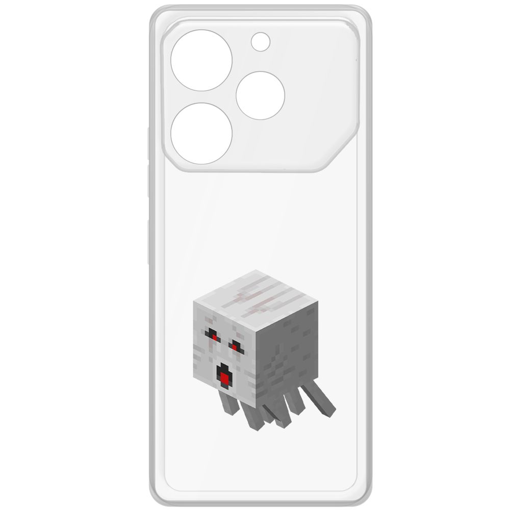 

Чехол-накладка Krutoff Clear Case Minecraft-Гаст для TECNO Pova 6 Pro, Прозрачный