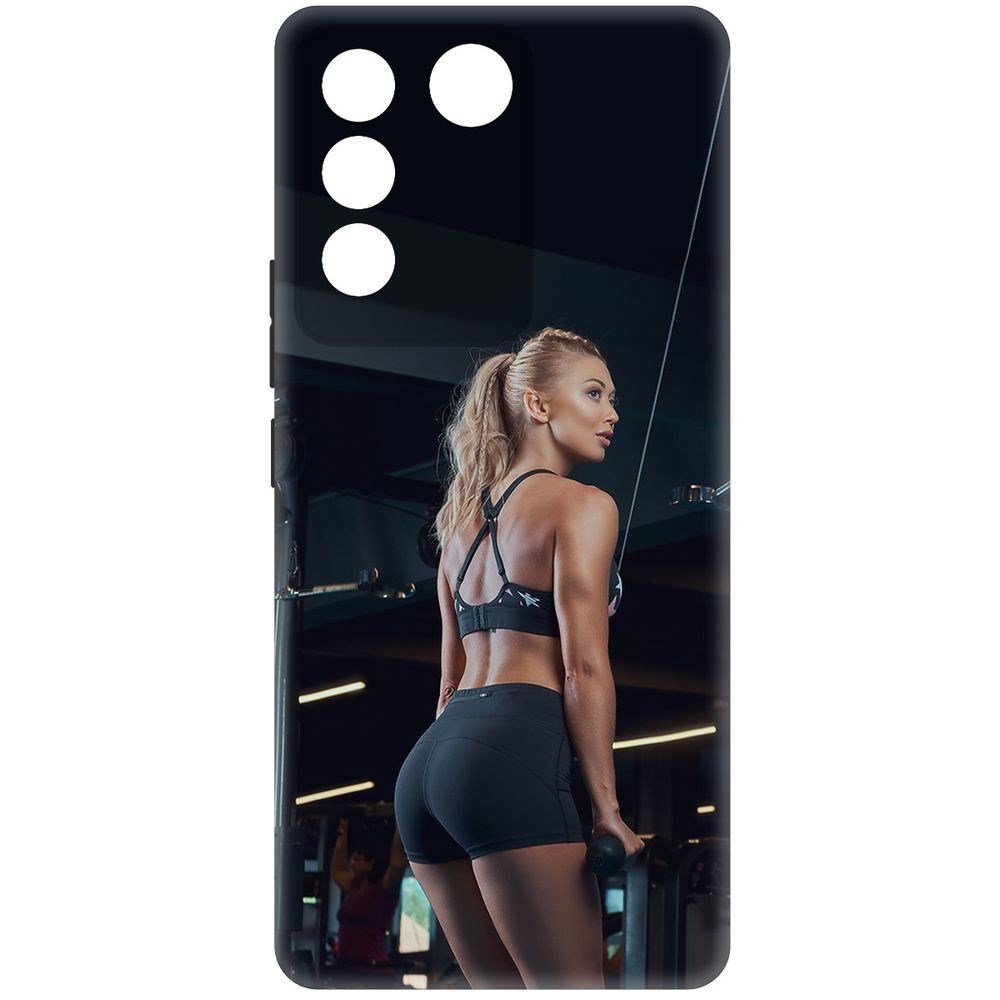 Чехол-накладка Krutoff Soft Case Шорты женские для Vivo T2 черный