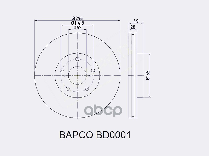 

Диск Тормозной BAPCO bd0001