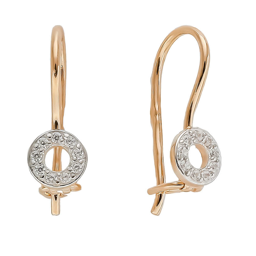 

Серьги из красного золота 585Gold 602001149, фианит, 602001149