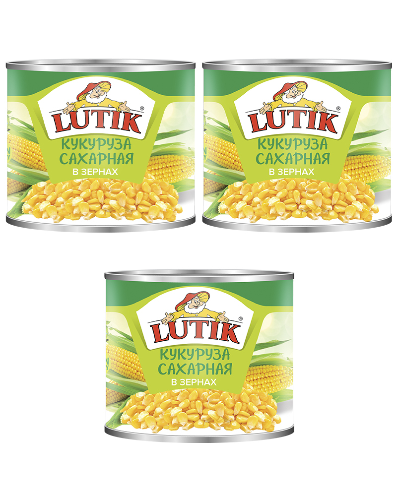 Кукуруза сахарная в зернах Lutik, 3100 мл - 3 шт