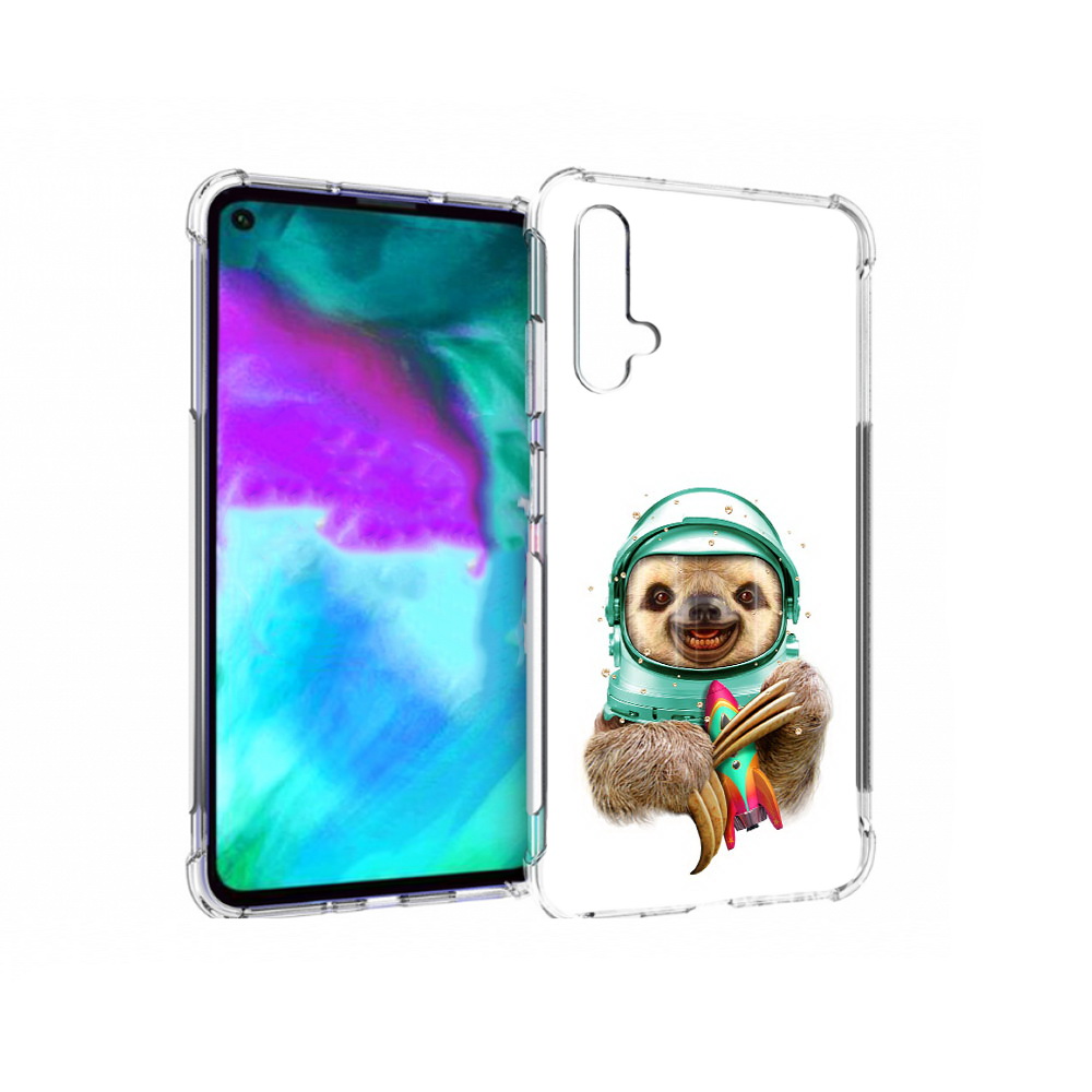 

Чехол бампер MyPads Ленивец астронавт для Huawei nova 5T противо, Прозрачный, Tocco