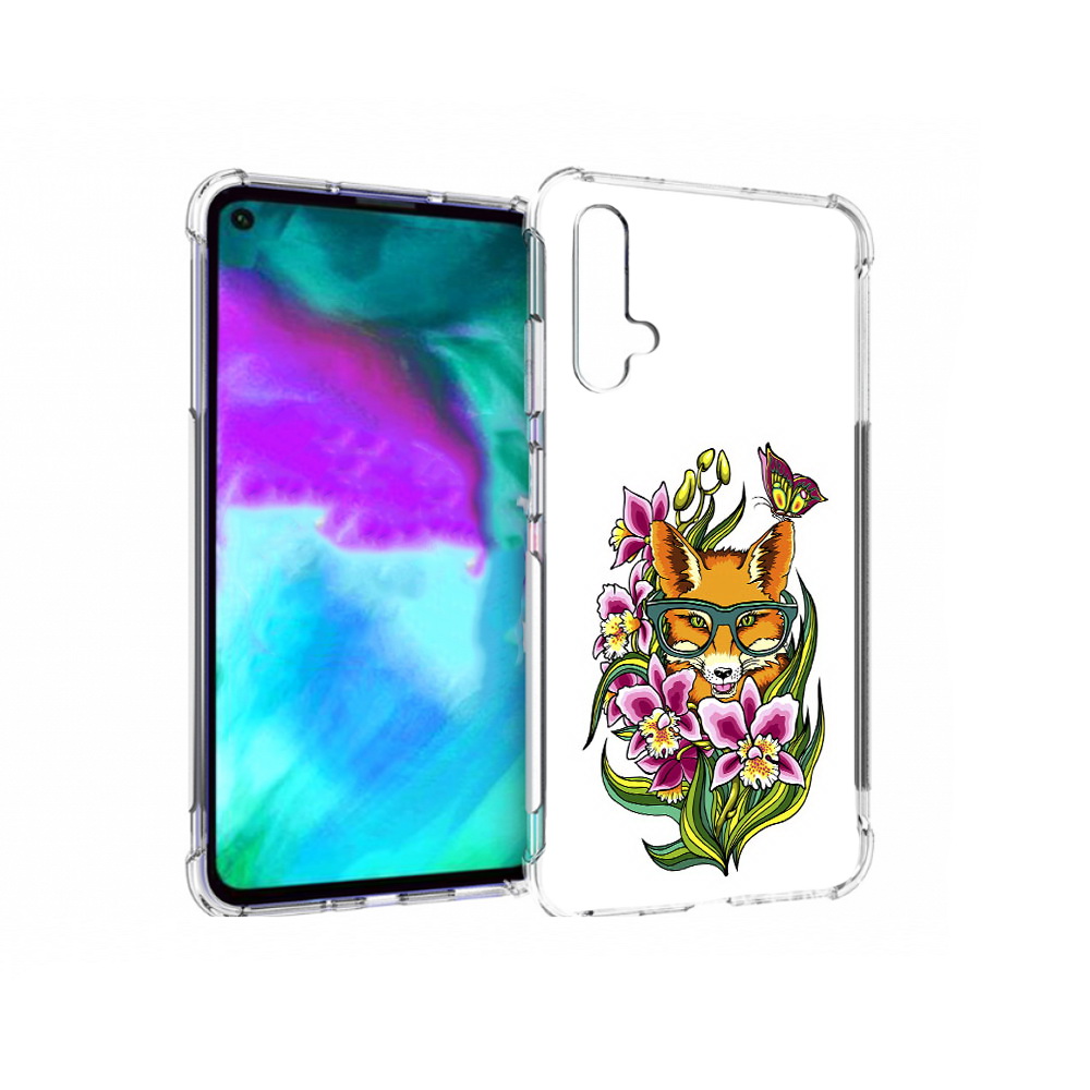 

Чехол бампер MyPads Лиса в цветах для Huawei nova 5T противоударный, Прозрачный, Tocco