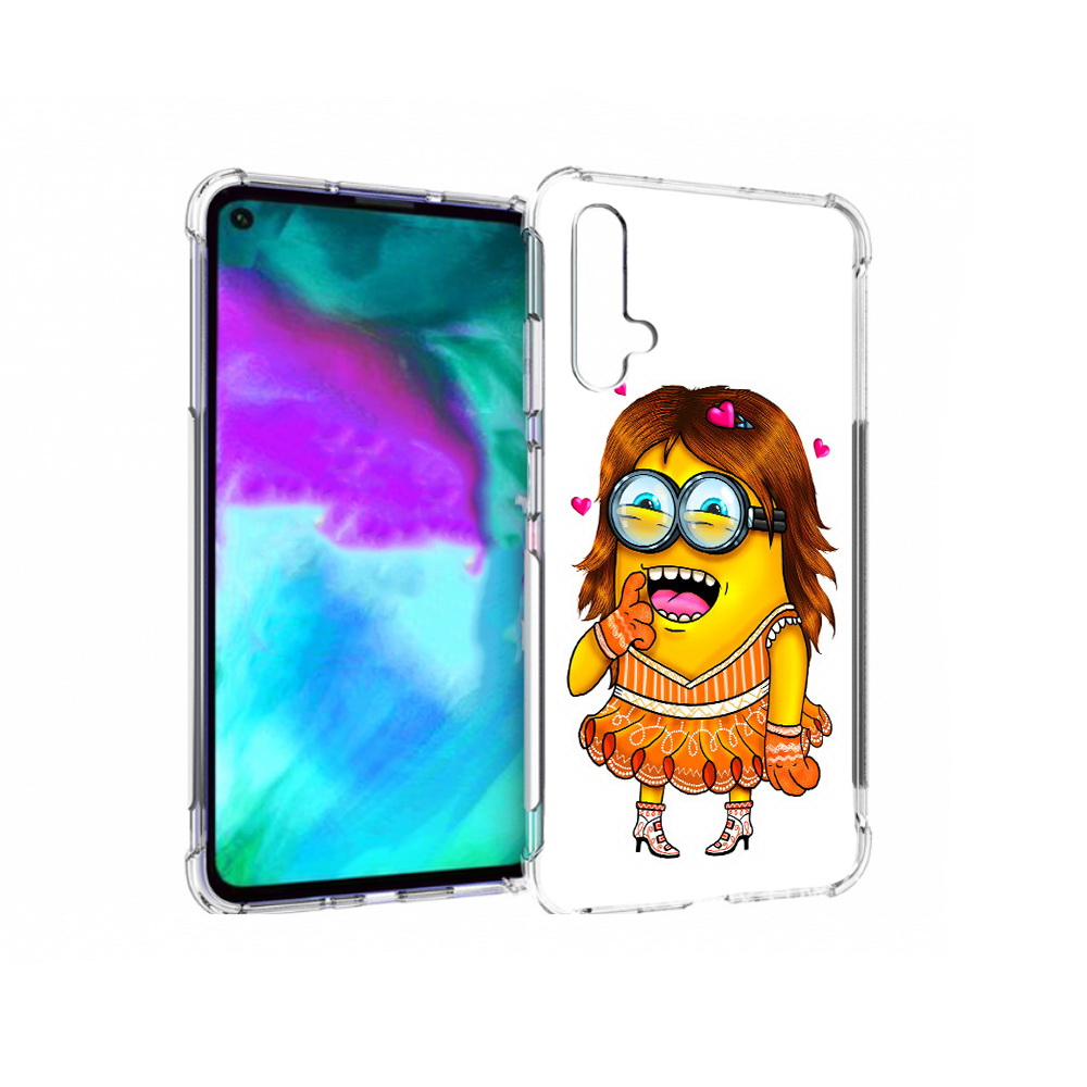 

Чехол бампер MyPads Миньон девочка для Huawei nova 5T противоуда, Прозрачный, Tocco