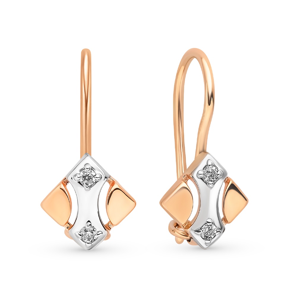 

Серьги из красного золота 585Gold 602001173, фианит, 602001173