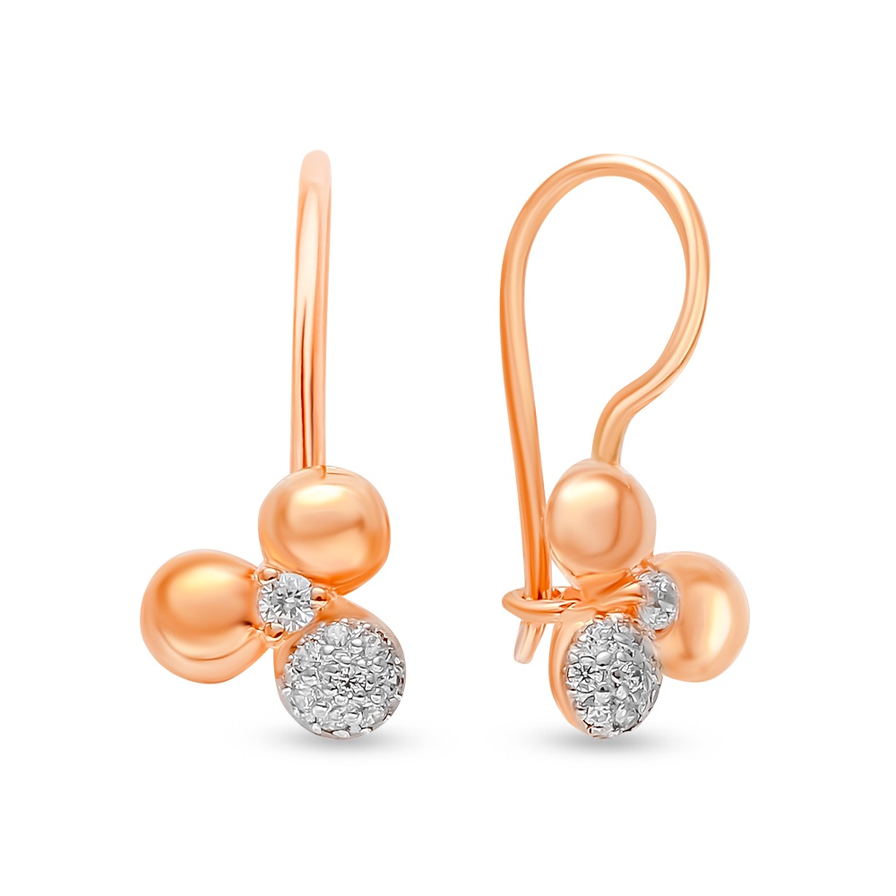 

Серьги из красного золота 585Gold 602001174, фианит, 602001174