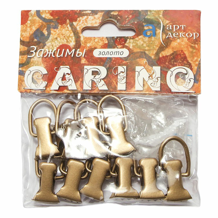 Зажимы Арт-декор Carino золотые 10 шт