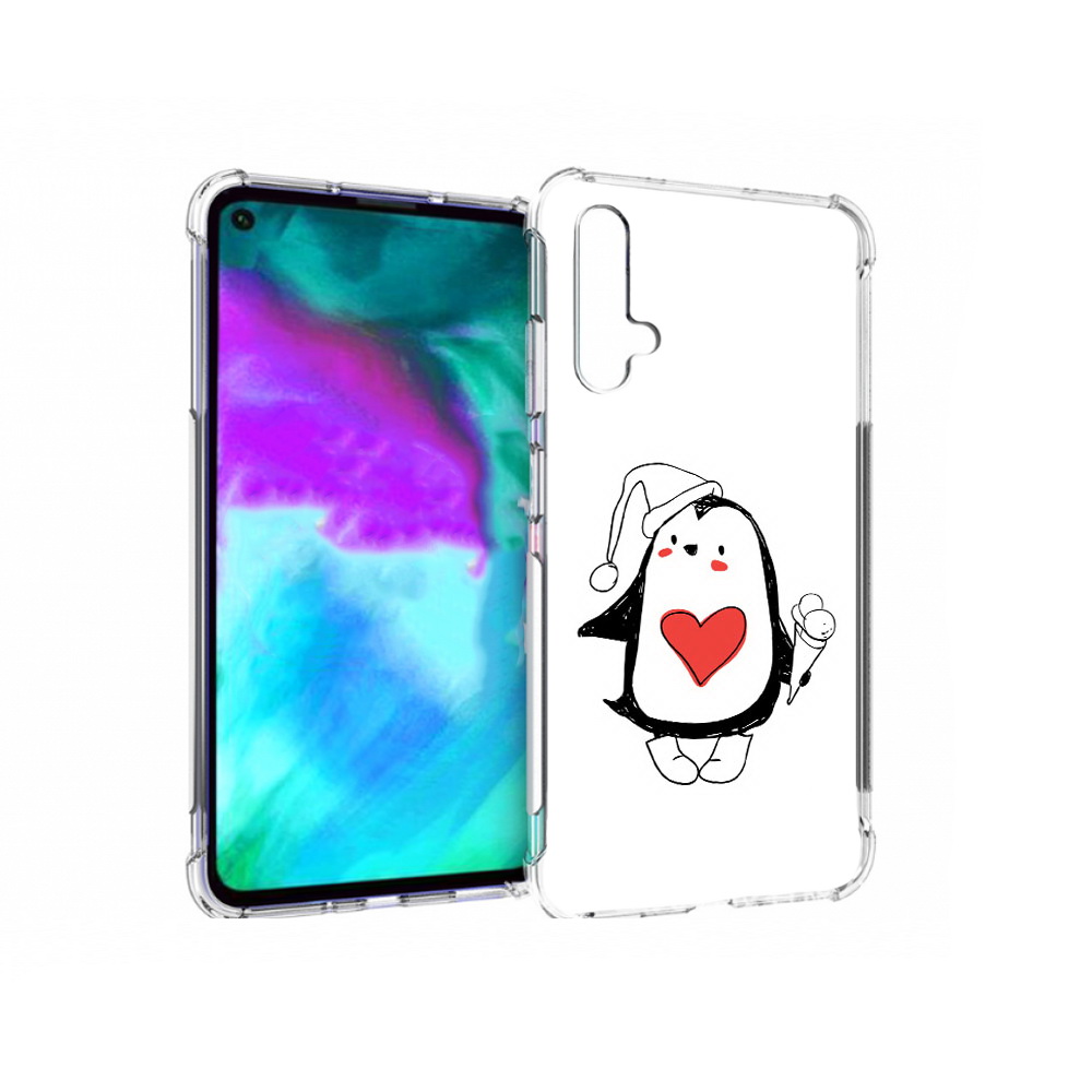 

Чехол бампер MyPads Пингвин с мороженым для Huawei nova 5T проти, Прозрачный, Tocco