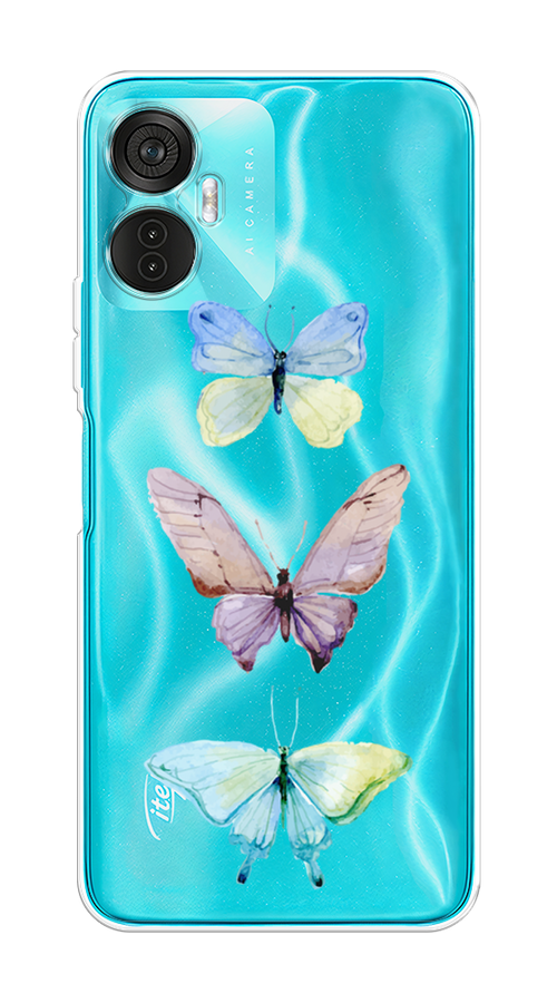 

Чехол на Itel Vision 5 Plus "Акварельные бабочки", Бирюзовый;розовый, 3201150-1