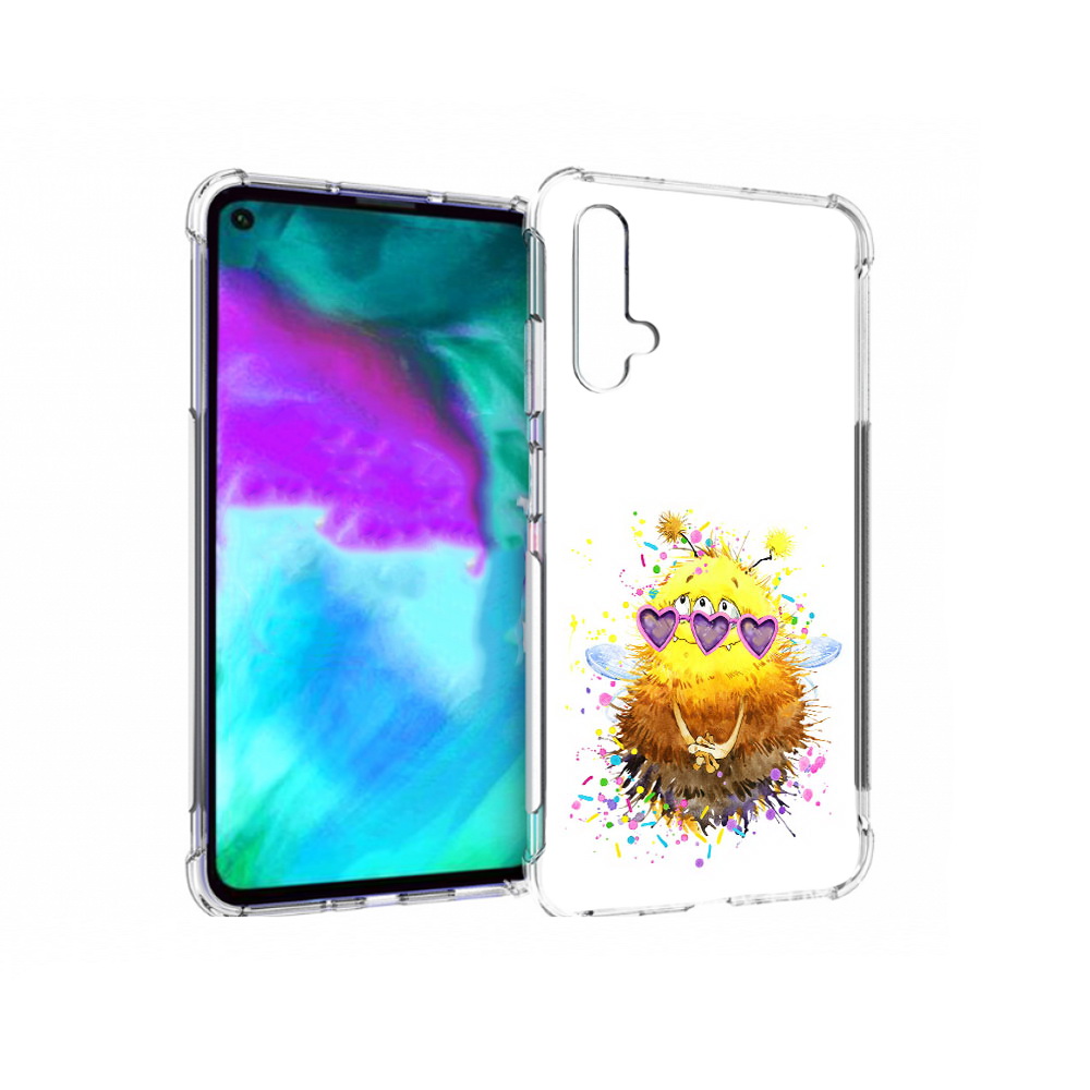 

Чехол бампер MyPads Пушитый шмель для Huawei nova 5T противоударный, Прозрачный, Tocco