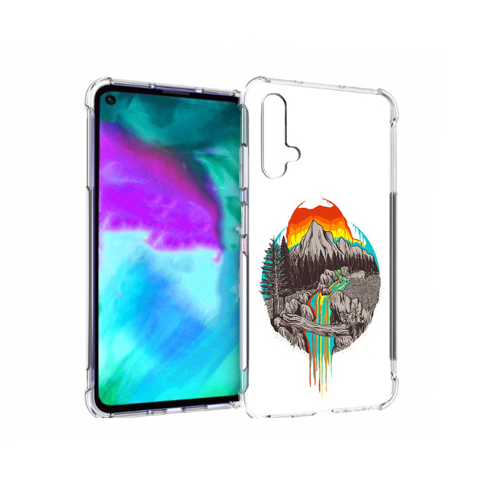 

Чехол бампер MyPads Радужный водопад для Huawei nova 5T противоу, Прозрачный, Tocco
