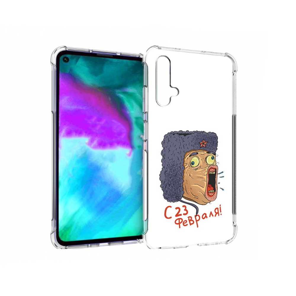 

Чехол бампер MyPads 23 февраля смешная эмоция для Huawei nova 5T, Прозрачный, Tocco