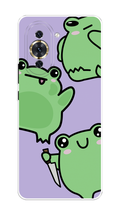 

Чехол на Huawei Nova 10 Pro "Опасные лягушата", Фиолетовый;зеленый;черный, 6109050-1