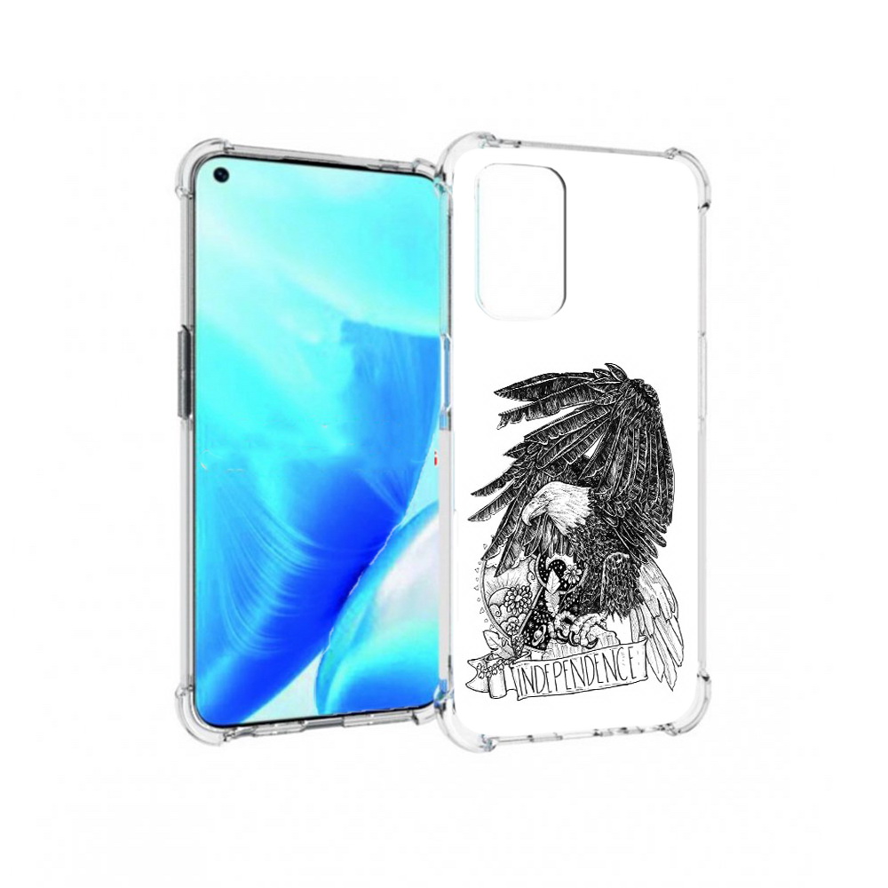 

Чехол MyPads Tocco для OnePlus Nord N200 5G черно белый сокол (PT227046.132.688), Прозрачный, Tocco