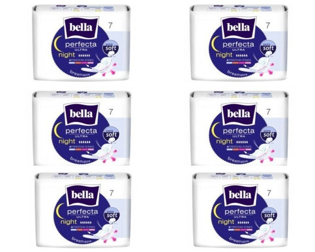 Прокладки BELLA perfecta ultra night extra softi супертонкие, 7шт х 6 упаковок