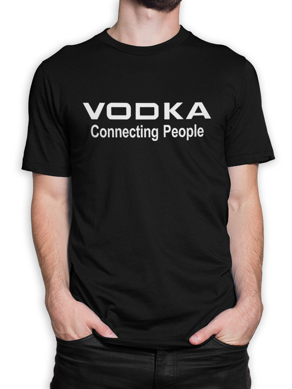 фото Футболка мужская dreamshirts vodka connecting people мужская66 черная xs