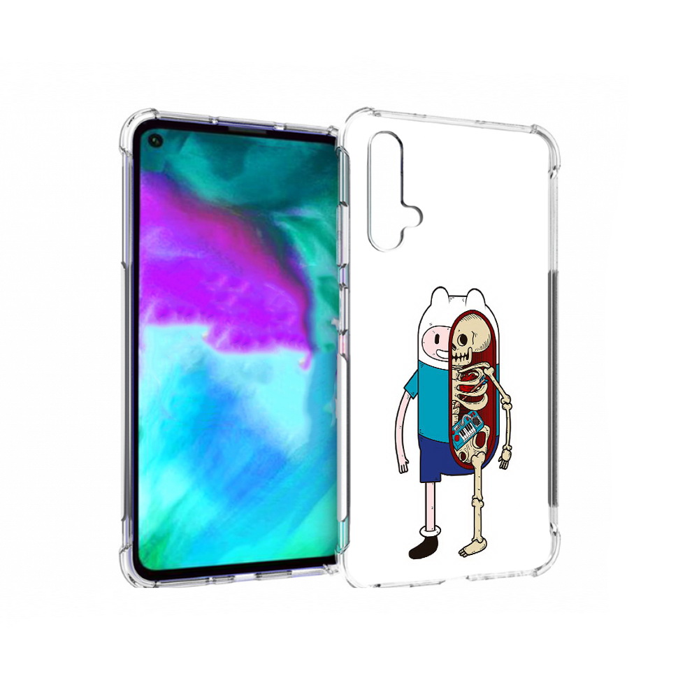 

Чехол бампер MyPads Финн скелет для Huawei nova 5T противоударный, Прозрачный, Tocco