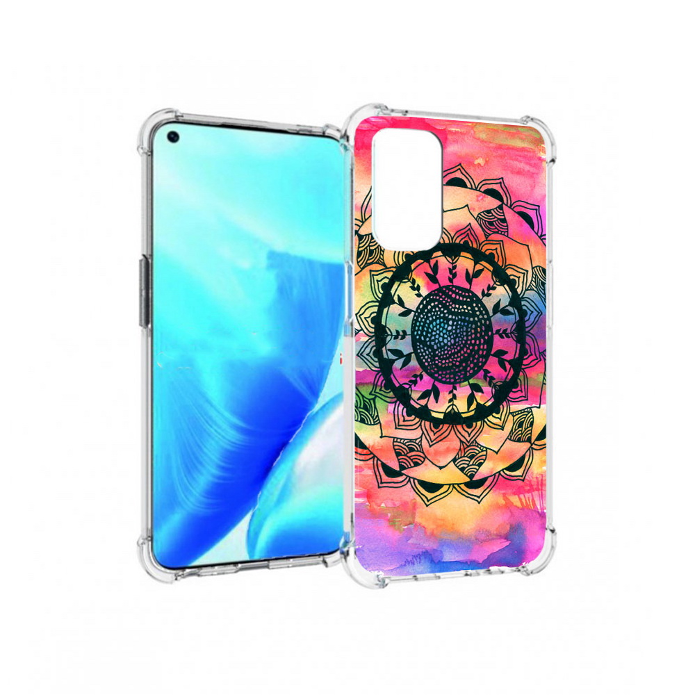 

Чехол MyPads Tocco для OnePlus Nord N200 5G яркая абстракция круглый цветок, Прозрачный, Tocco