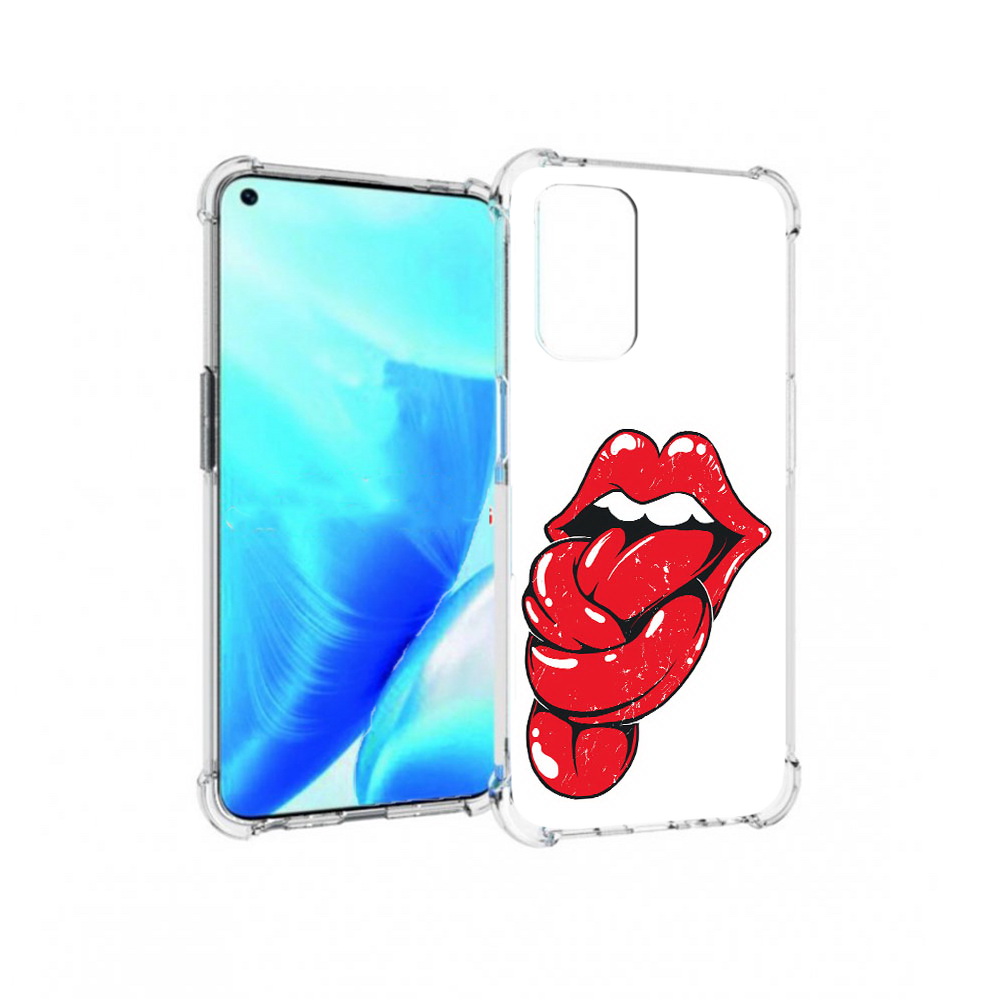 

Чехол MyPads Tocco для OnePlus Nord N200 5G яркие губы с языком (PT227046.132.705), Прозрачный, Tocco