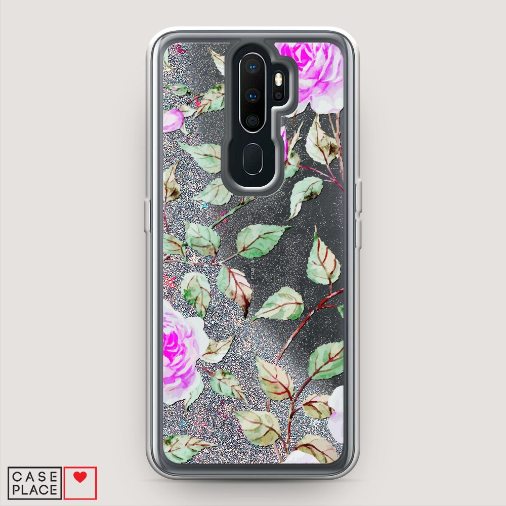 

Жидкий чехол с блестками "Цветочная фантазия 7" на Oppo A5 (2020), 251391-1