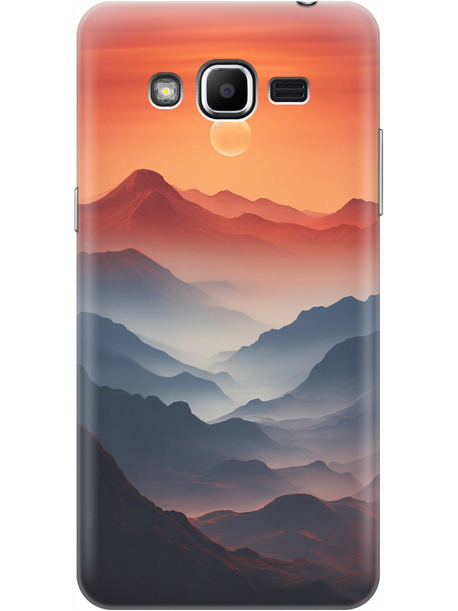 

Силиконовый чехол на Samsung Galaxy J2 Prime с принтом "Луна над горами", 713253710