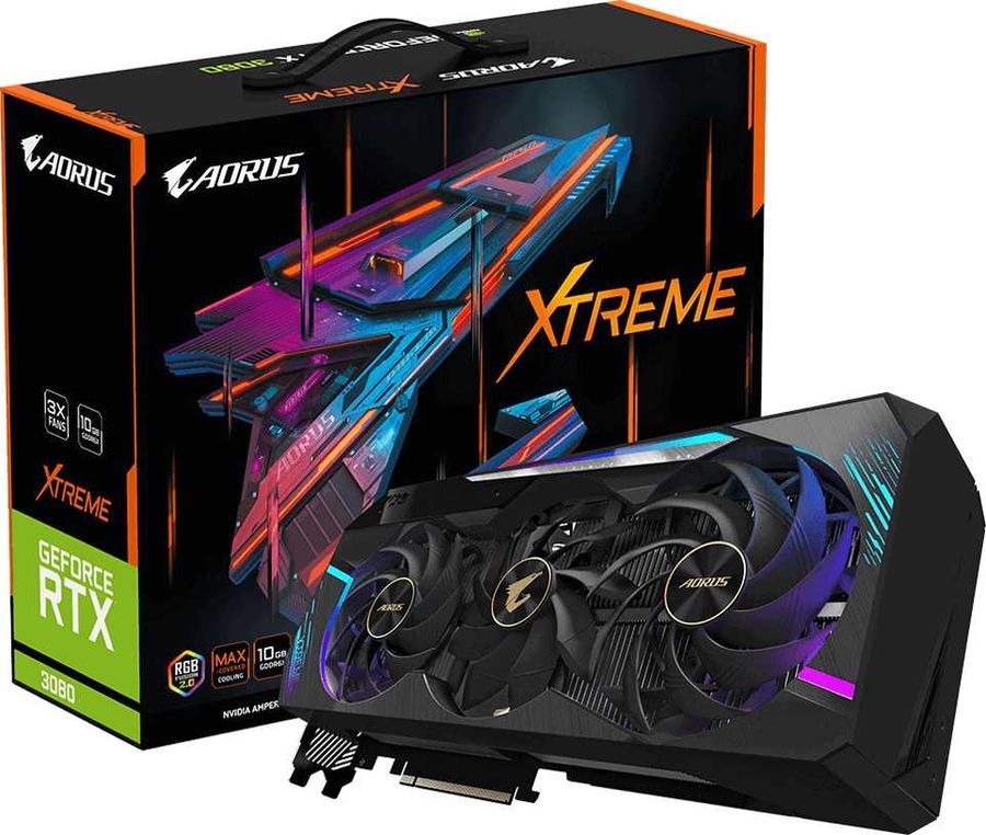 фото Видеокарта gigabyte geforce rtx 3080 aorus xtreme 2.0 lhr (gv-n3080aorus x-10gd 2.0)