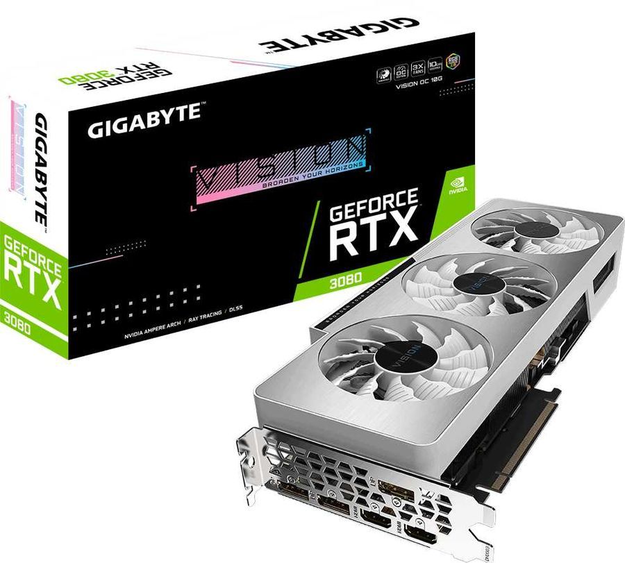 фото Видеокарта gigabyte geforce rtx 3080 vision oc 2.0 lhr (gv-n3080vision oc-10gd 2.0)