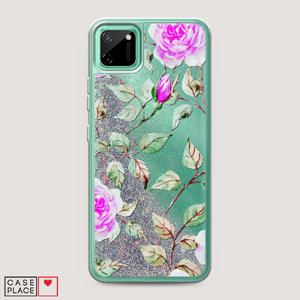 

Жидкий чехол с блестками "Цветочная фантазия 7" на Realme C11, 253891-1