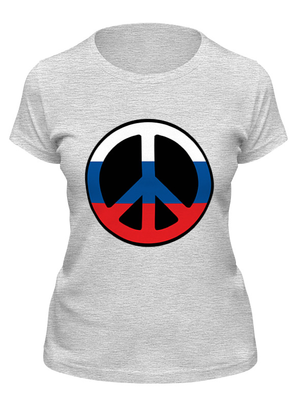 

Футболка женская Printio Russian pacifist серая L, Серый;черный, Russian pacifist