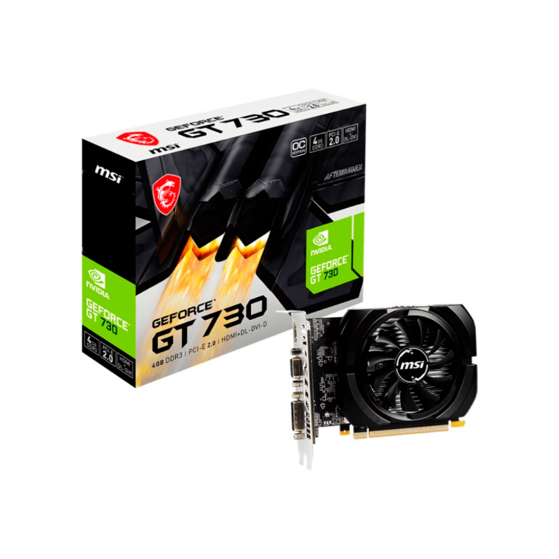 

Видеокарта MSI NVIDIA GeForce GT 730 OC (N730K-4GD3/OCV1), Черный, GeForce GT 730 OC