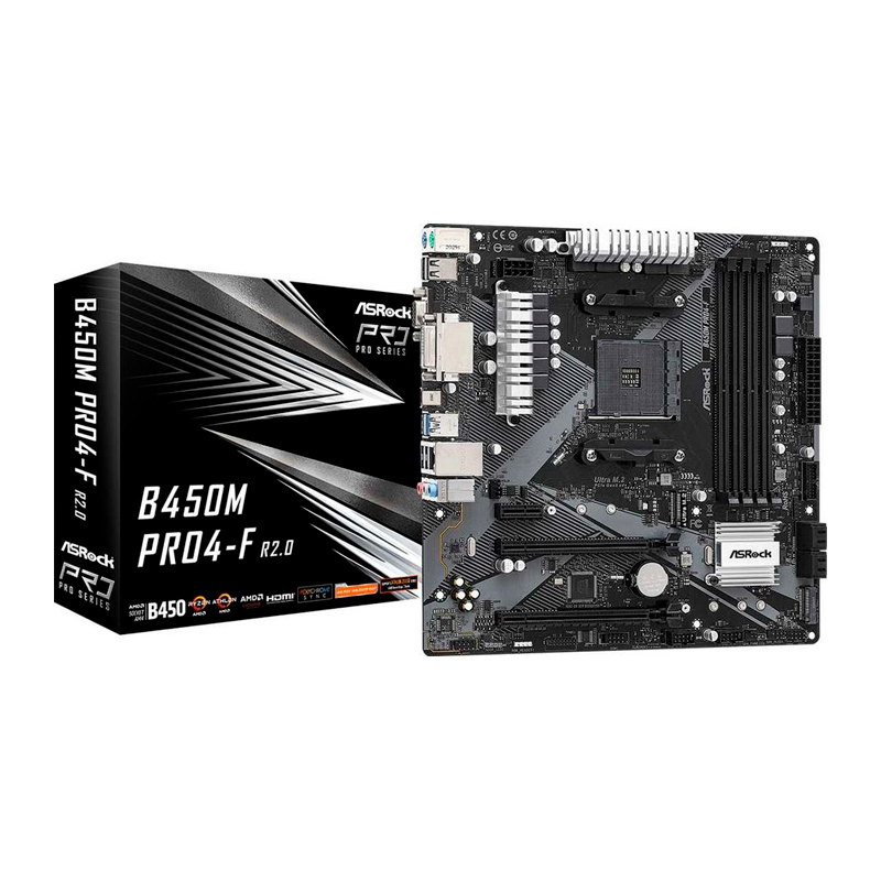 фото Материнская плата asrock b450m pro4-f r2.0