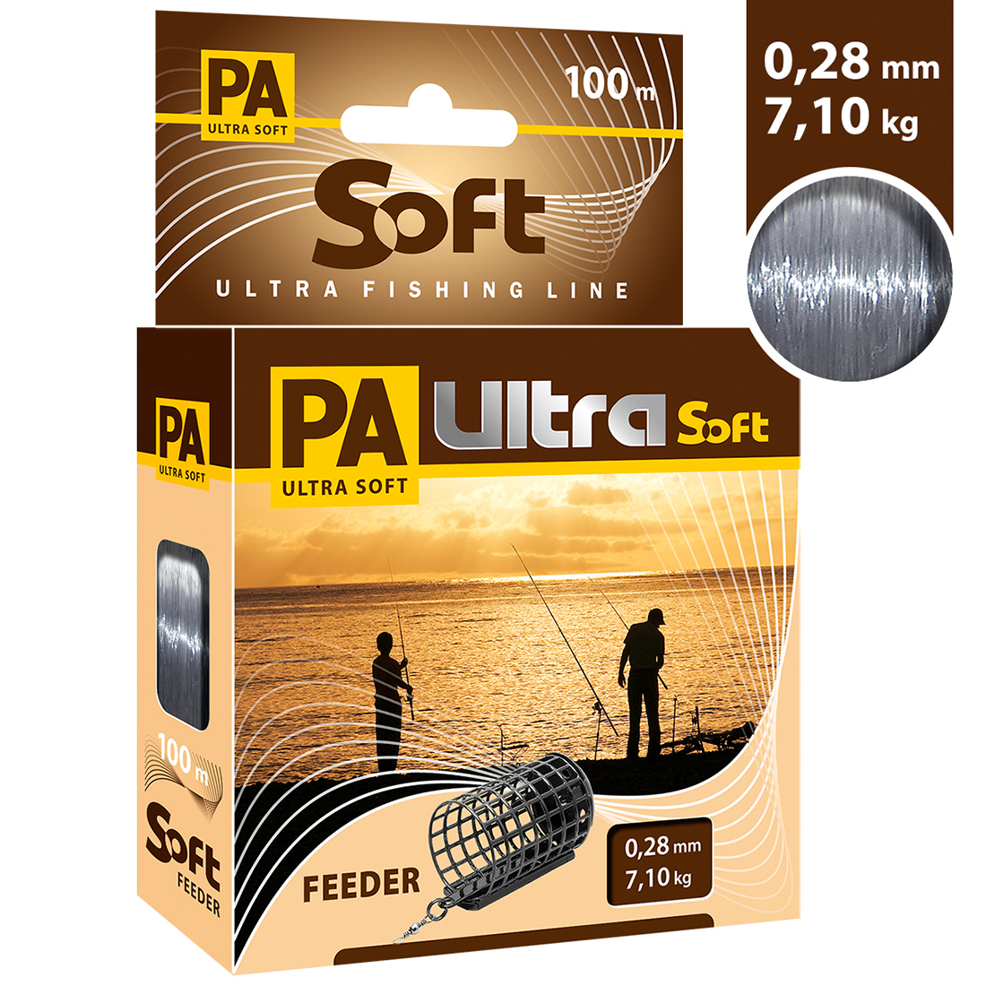 

Леска AQUA PA ULTRA SOFT FEEDER 0,28mm 100m, цвет - дымчато-серый, test - 7,10kg, PA ULTRA SOFT