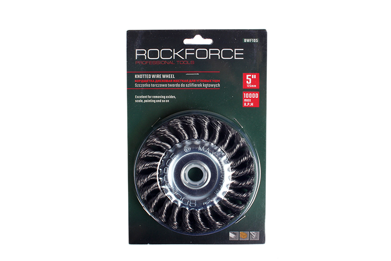 Кордщетка дисковая ROCKFORCE стальная витая для УШМ 125мм дисковая стальная кордщетка rockforce