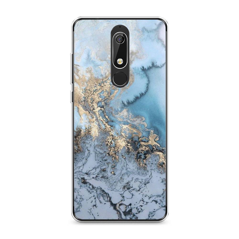 фото Чехол awog "морозная лавина синяя" для nokia 5.1