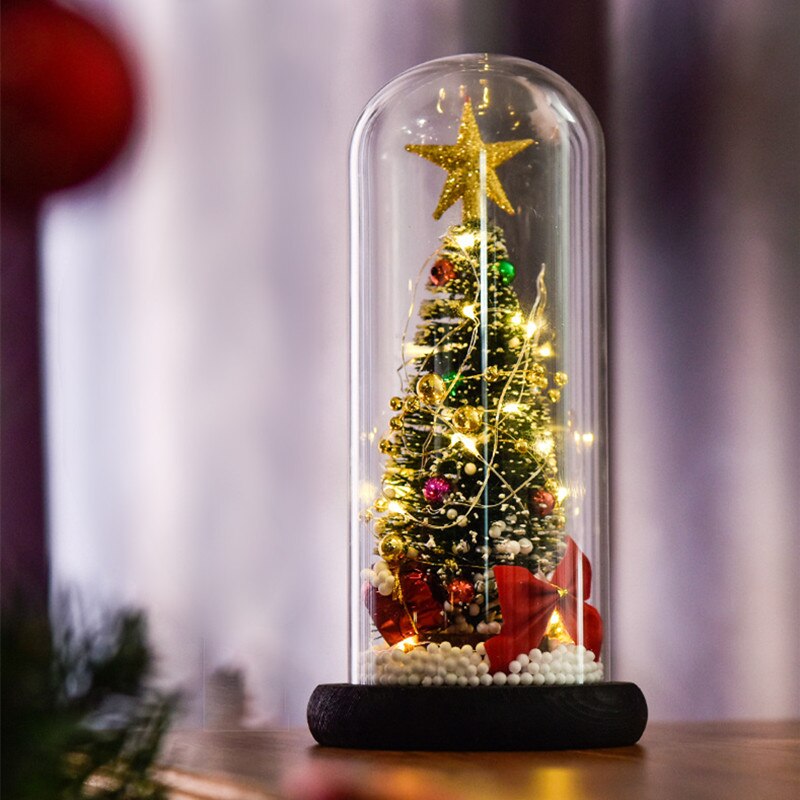 Световая фигура Елка KICT Рождественская в стеклянном куполе с подарком NU-LW 1шт