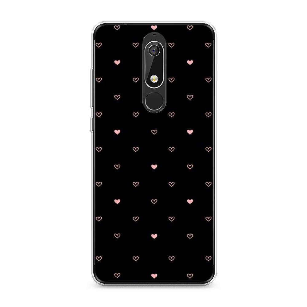 

Чехол Awog "Черный фон и сердечки" для Nokia 5.1, 121750-3