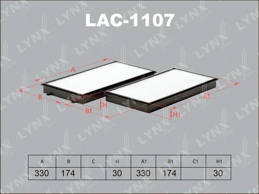 

Фильтр воздушный салона LYNXAUTO lac1107