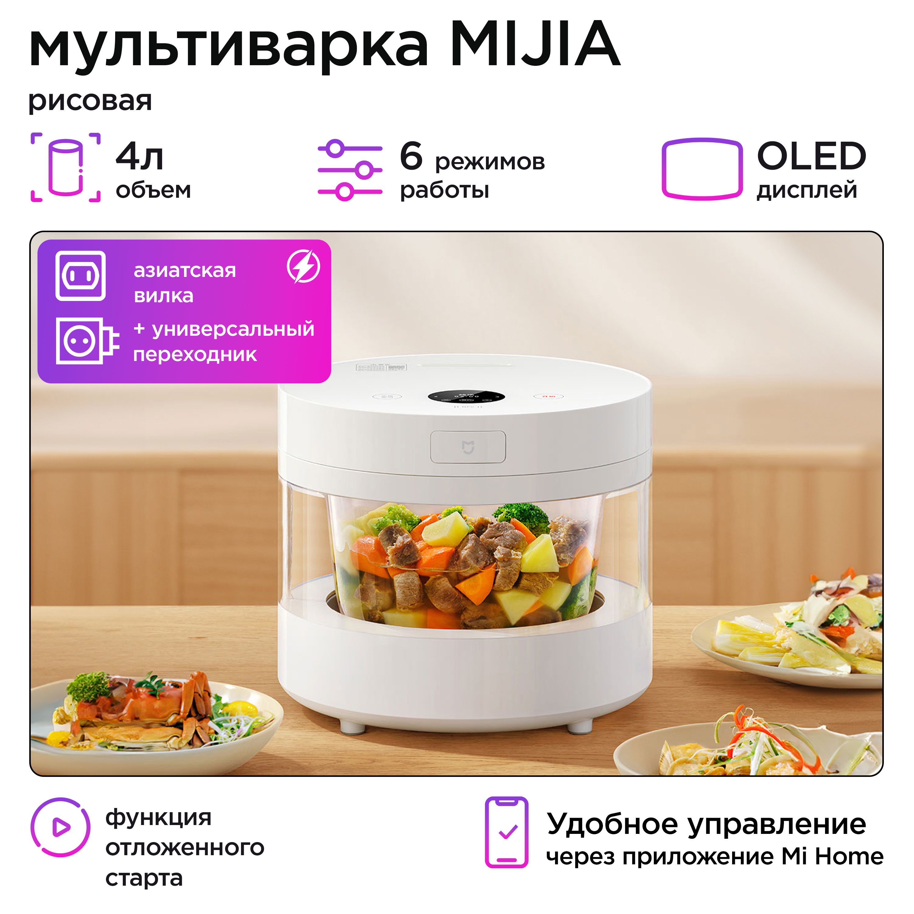 Мультиварка-рисоварка Mijia MFB04MKT-168 белый