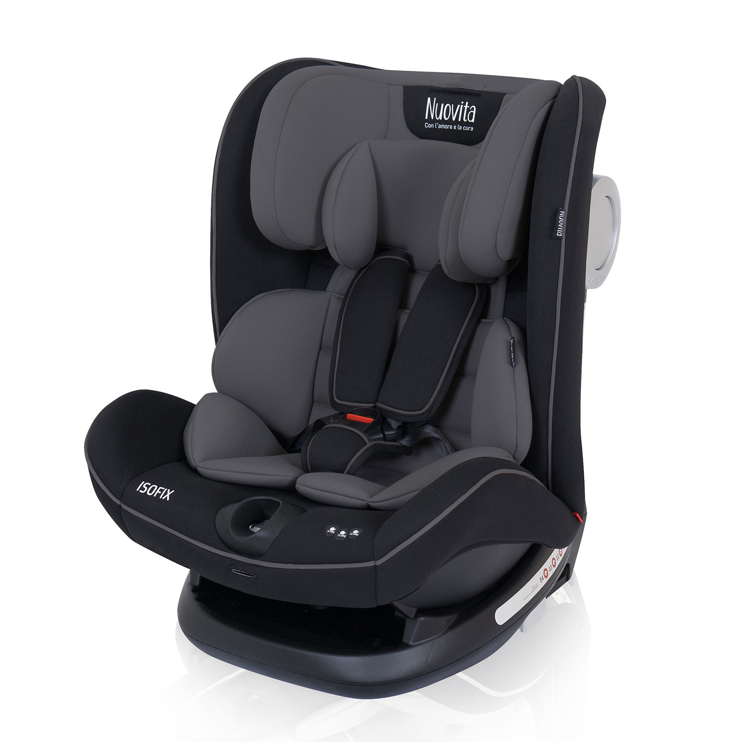 фото Автокресло nuovita maczione n123i-2 isofix, группа 1/2/3, 9 - 36 кг (тёмно-серый)