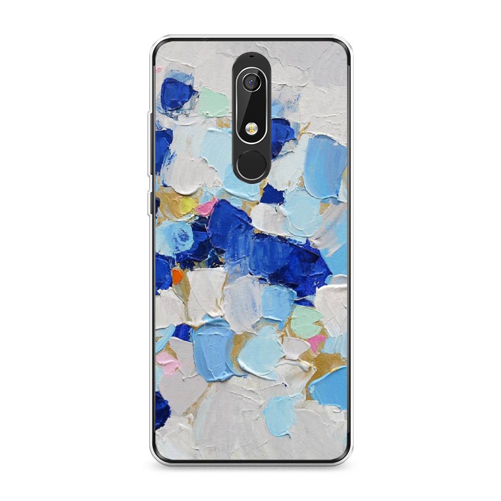 фото Чехол awog "холст сине-белый" для nokia 5.1