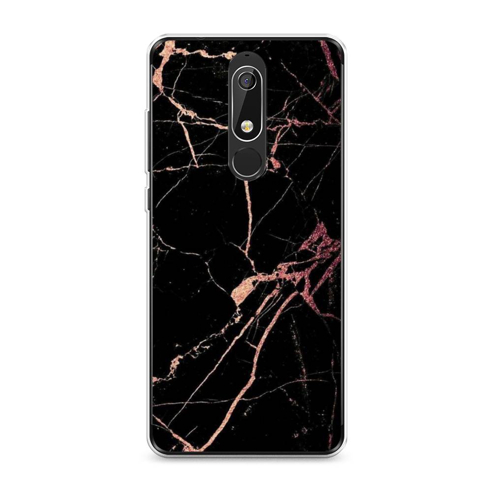 фото Чехол awog "мрамор розовое золото" для nokia 5.1