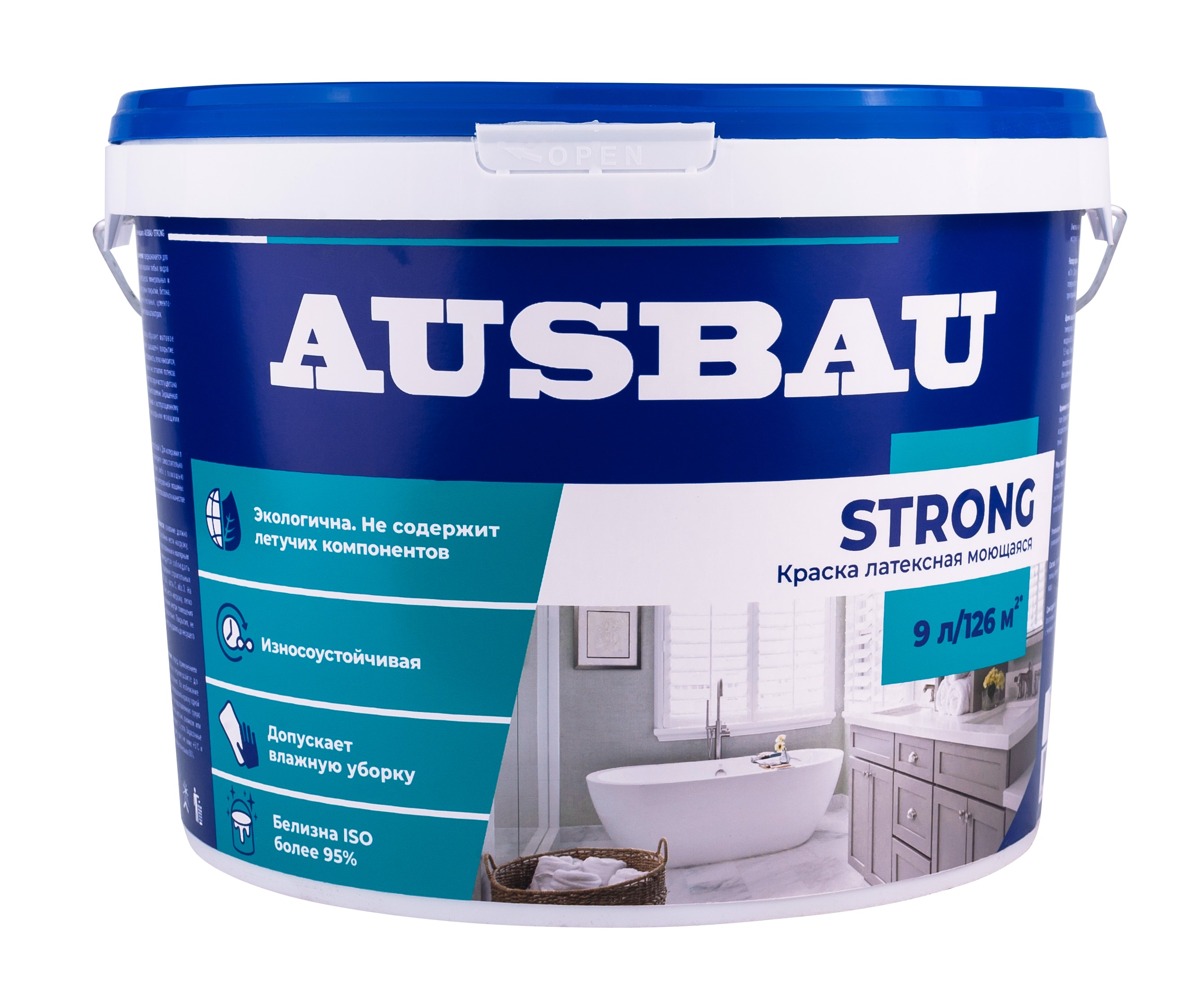 Краска моющаяся латексная AUSBAU STRONG (9 л)/44