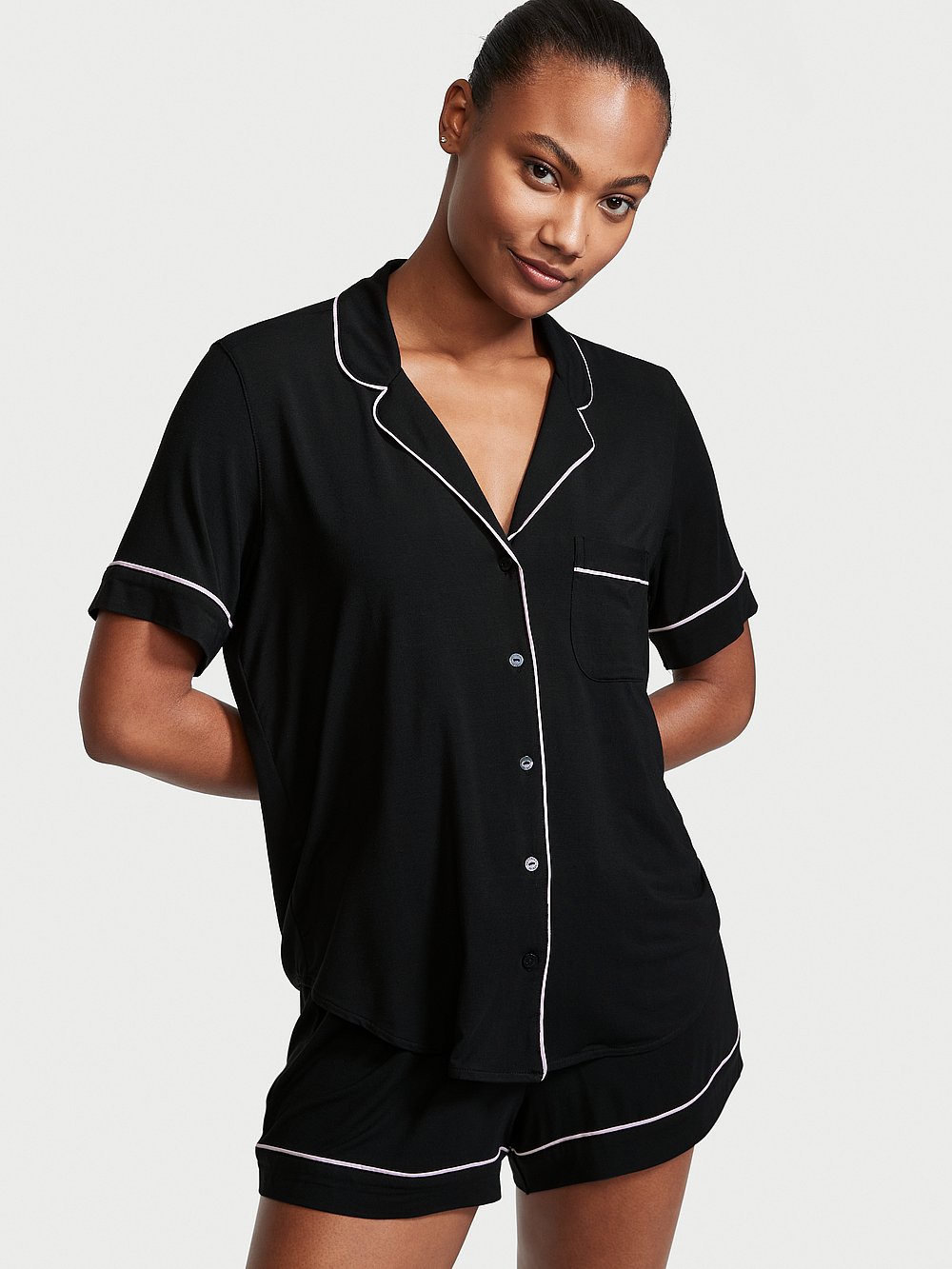 

Пижама женская Victoria's Secret Modal-Short черная M, Черный, Modal-Short